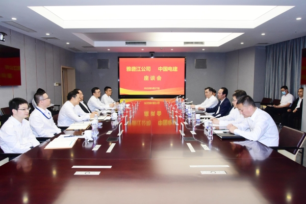 丁焰章與雅礱江公司黨委書(shū)記、董事長(zhǎng)祁寧春座談