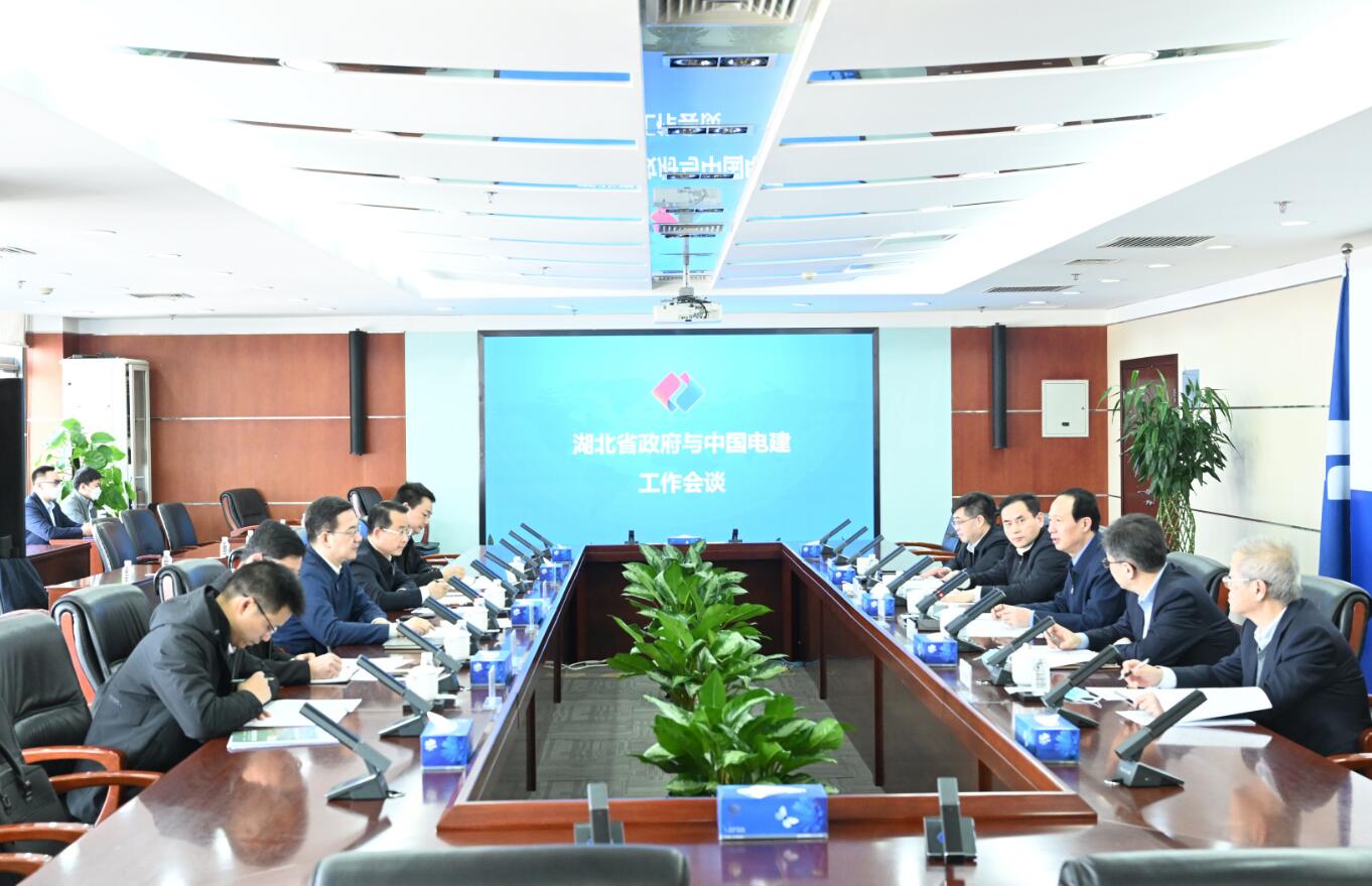 中國電建黨委書記、董事長丁焰章與湖北省副省長盛閱春會談