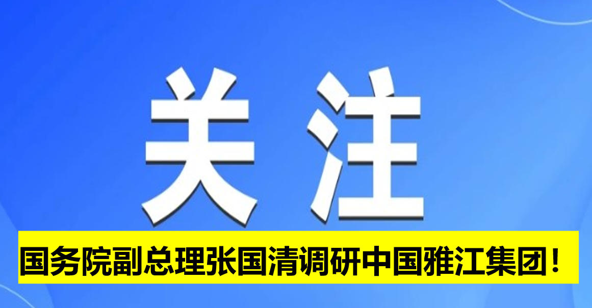 國務(wù)院副總理張國清調(diào)研中國雅江集團(tuán)